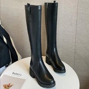 Zipper chunky boots